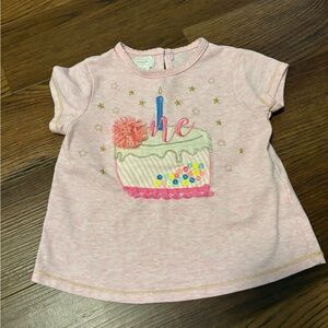Mud Pie Pink Short Sleeve Tee Whimsical Design